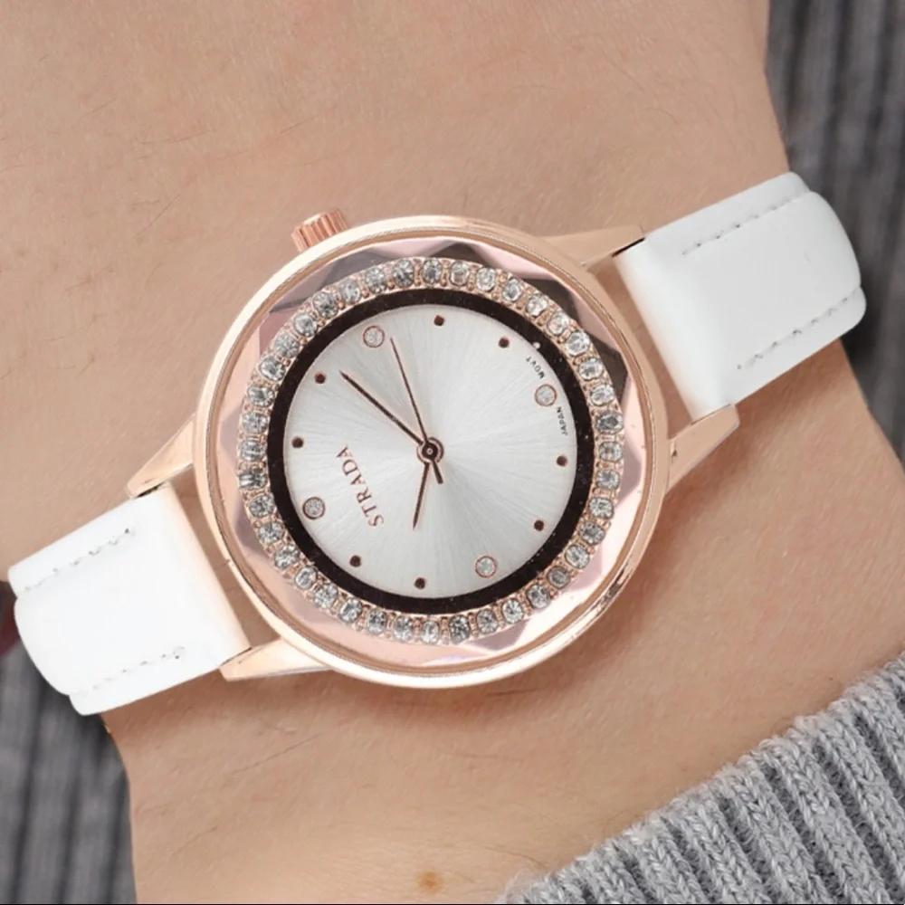White Watch with White Austrian Crystals